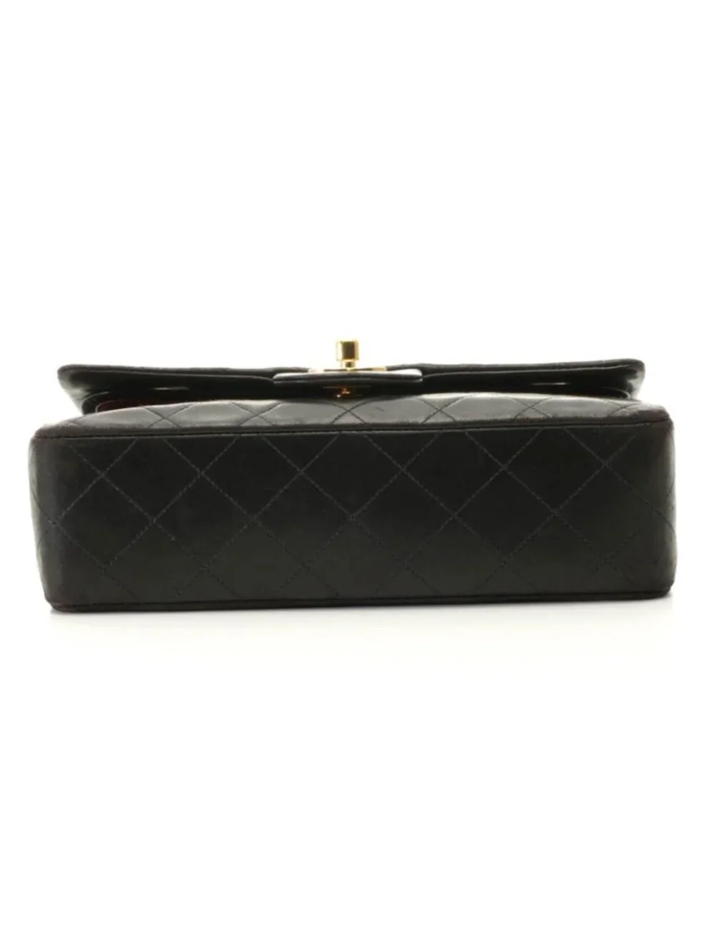 Chanel Quilted Double Flap Bag 23 Black Lambskin